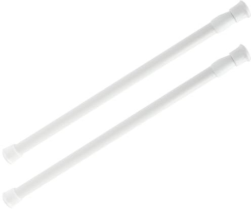 2 PCS Confezione Aste Per Tende Senza Forare, 30-50 cm, Bianco, Aste Per Tende Bistrot Con Ventose E Viti Per Montaggio Facile In Negozi, Armadi, Finestre E Cucine