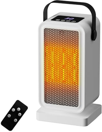 Small Space Heater for Indoor Use, Portable Desk Heater with 2s Instant Warmth, Ceramic Heating, Dual Power Modes, Timer & Overheat Protection – Personal Space Heater for Bedroom, Office, Home