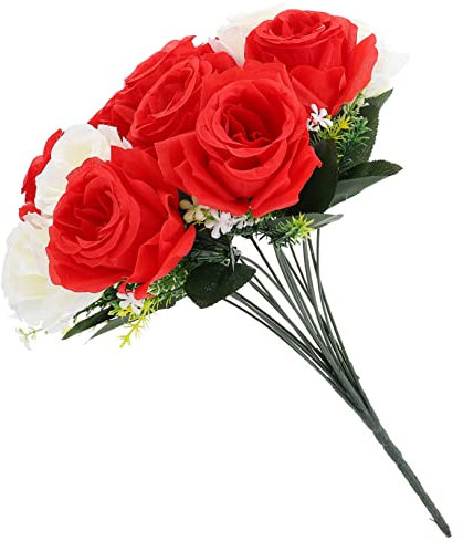 VICASKY Bouquet Artificiali per Cimitero Commemorativi da Design Chic e Resistente per Funerali e Decorazioni Esterni Colori