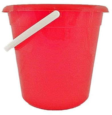 10 Litre Polypropylene Standard Plastic Bucket – Heavy-Duty Domestic Utility Bucket with Handle – Durable, Lightweight & Multipurpose for Home, Cleaning, Gardening & More Red