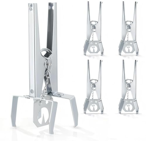 Eirolace Gartenkralle 5 Stück,18,5 cm Gartenlockerer mit 5 Befestigungsplatten, Gartenwerkzeug aus verzinktem Blech, praktischer Bodenlockerer für Gartenarbeit, Robust und Langlebig