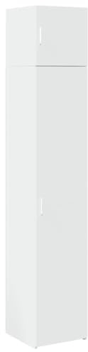 HETFTJN Tall Slim Bathroom Cabinet, White Engineered Wood | Features 6 compartments and 2 drawers, measuring 15.7x16.7x88.6 inches, ideal for kitchen, hallway, or pantry storage.