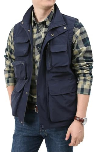 Verktygsväst herr unloading väst webbed Gear Coat Summer Photographer Waistcoat Tool Many Pocket Mesh Work Sleeveless Jacket Man, Färg4, L
