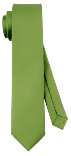 TigerTie - Corbata de diseño monocromático, ancho de corbata 7,5 cm verde claro Talla única