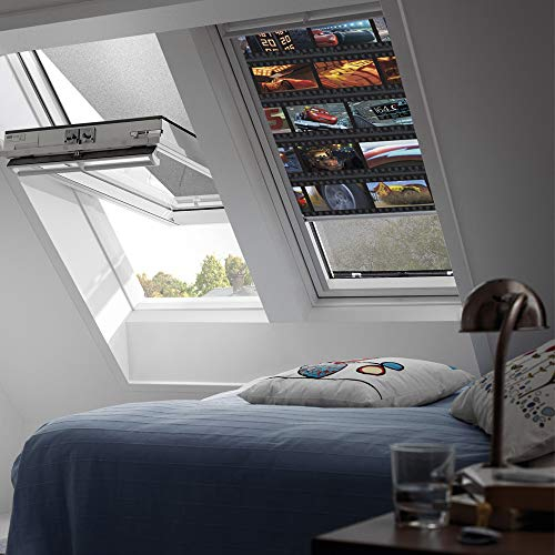 VELUX Original Verdunkelungsrollo Rollo für GGL, GHL, GTL, GPL, GGU, GHU, GTU, GPU/F04/Stofffarbe Disney 4653/Universum/DKL F04 4653S