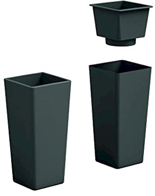 VECA SPA Cachepot Vaso fioriera in plastica Clou Colore Antracite h 85 cm per Interno Esterno Made in Italy +1 pianta di SANSEVIERA VASO 12 cm IN OMAGGIO AMDGarden