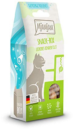 MjAMjAM - snack premium para gatos - snack box - delicioso filete de ternera, pack de 1 (1 x 35 g), natural sin conservantes sintéticos