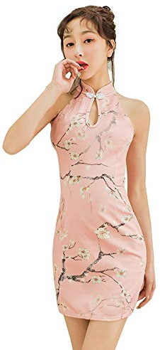 SINMIUANIME Signore cheongsam lingerie sexy abiti da gioco di ruolo lingerie classica cheongsam abiti (7988pink)
