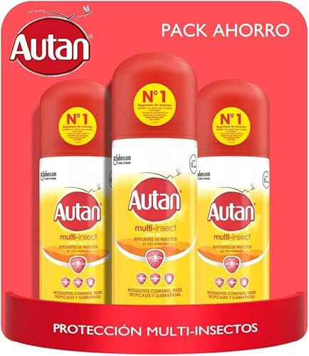 Autan® Pack Protection Plus Spray Seco Repelente de mosquitos (mosquitos comunes, tropicales y tigre), 3 Unidades