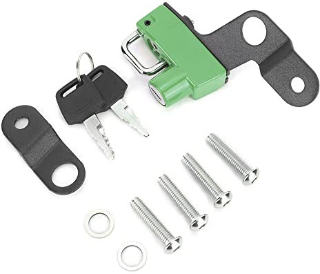 Hjälmlås Säkerhetssäkert Hjälm Säkerhetslås Aluminiumlegering Motorcykel Hjälmlås Montering Kroknycklar Låssats Passar För GSX1300R 2008(Grön)