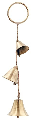 Brass Rustic Hanging Bells for Door Knob Decoration, Home Garden Decor Shopkeepers Bell on Rope