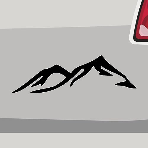 Stickerfreaks Berge Silhouette Aufkleber Freizeit Sticker Aplen Wandern Auto Bike Decal Vinyl Aufkleber Größe: 28x8,5cm (XL) | Farbe: 70-schwarz | Freizeit Sticker Kleber Deko Tuning JDM