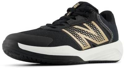 New Balance Women's 696 V6 Tennis Shoe, Black/White, 8.5 W