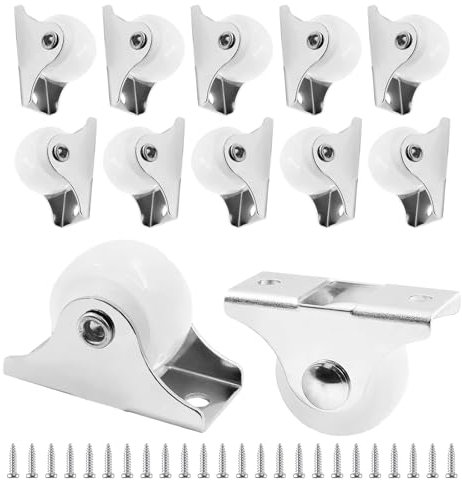 12PCS Castor Wheels for Furniture - Low Profile Heavy Duty Silent Wheels for Small Appliances, Drawer, Carts and Luggage