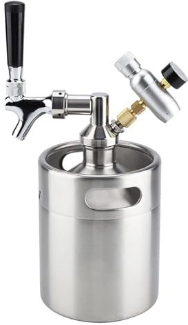 Barril De Cerveza Presurizado, 2L/4L/5L Mini Dispensador De Bebidas De Barril De Acero Inoxidable Barril De Barril De Cerveza De Café Portátil Mantiene La Carbonatación, Para Cerveza Artesanal, Barri