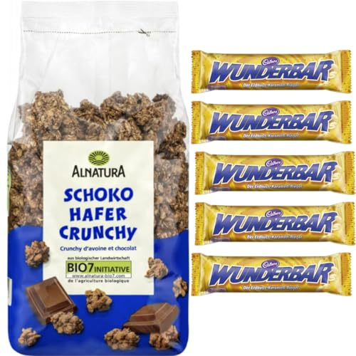 Mit Wunderbar Riegel Geschenk (5 Stück), Alnatura Schoko Hafer Crunchy Müsli Cornflakes Toppas Cerealien 750 gramm