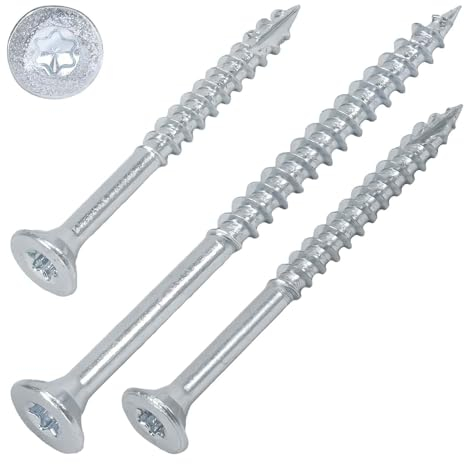 SCREW REBEL Spanplattenschrauben 5,0 x 50 mm - 200 Stück mit Teilgewinde und Cut-Spitze, Antrieb TX25, Senkkopf