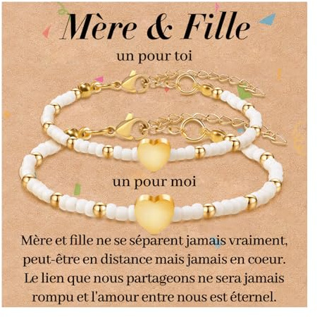 SUNSH 2/3 Mere Fille Bracelets, Cadeau Maman Fille, Cadeau Fête Des Mères, Anniversaire Noel Femme Ado Filles, Cadeaux Retour à L'école
