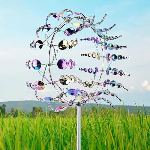 Einzigartige und magische Windmühle Metall, Vintage-Windmühlen-Dekor, windbetriebene kinetische 3D-Skulptur, Outdoor-Spinner Hof Garten, Windspinner aus Metall, geeignet den Garten im Freien