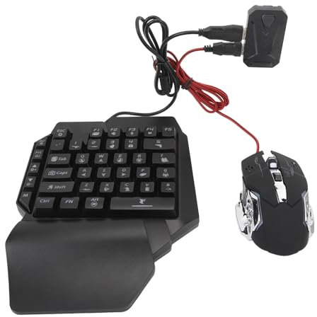 Jectse One Handed Gaming Keyboard, Programmable Keys 4 in 1 RGB Mechanical Keyboard, Removable Hand Rest Portable Mini Gaming Keypad for Android, No Latency