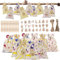 Surflyee 24 Piezas Calendario Adviento para Rellenar, Bolsa de Calendario de Adviento, Calendario Adviento Tela, Relleno Calendario Adviento con Etiquetas de Madera Clips 10 M Cuerda