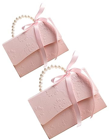 FRCOLOR 2stücke Kreative Geschenkverpackung Leere Box Mit Geprägtem Blumenmuster Für Blumen Und Kleine Mit Eleganter Perlenkette Für Hochzeiten Und Feiern
