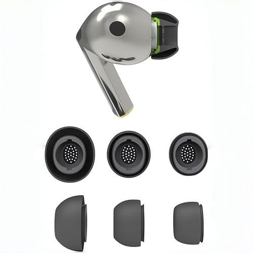 3 Pairs Eartips for Galaxy Buds3 Pro Ear Tips Buds, Replacement Silicone Ear Tips Gel Earplug Compatible with Galaxy Buds3 Pro Fit in Case (2-black)
