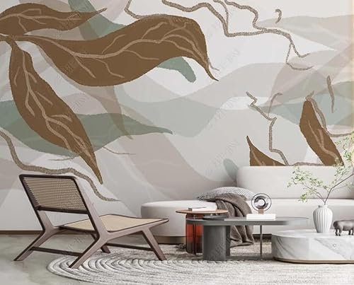 Papier Peint Intissé Plante Ancienne Poster Tableaux Muraux Tapisserie Photo Trompe L'Oeil Salon Chambre Art Mural 400Cm(L) X280Cm(H)