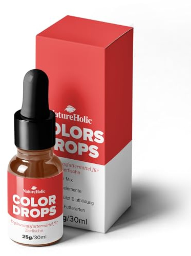 NatureHolic Color Drops | Fischfutter Zusatz | Für Fische im Süßwasser & Meerwasser Aquarium | Fördert Vitalität & intensiviert Farben | 30ml
