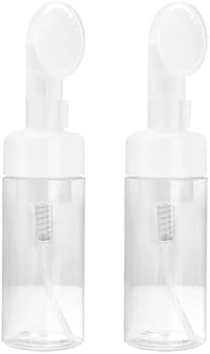 1Pc Transparent Empty Plastic Foam Dispenser Bottle Refillable Foaming Bottles Soap Dispenser Pump Bottles with Gel Head Wash Brush for Cleaning Travel 200ml,Lotion and Soap Dispensers