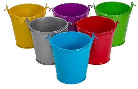 BATHVEVE 6stücke Mini Metall-eimer Mit Griffen Bunte Kleine Töpfe Für Sukkulenten Party-gastgeschenke Und Gartenbedarf Für Kreative Dekorationen