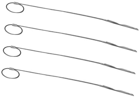 HEMOTON Brochettes En Acier Inoxydable Réutilisables 28.5cm Pour Barbecue Et Grillades Lot De 4 Pièces Flexibles Et Faciles à Nettoyer Pour Légumes Et Viandes