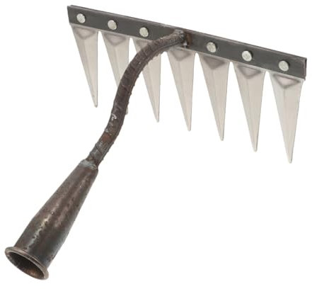 GANAZONO Rastrello Da in Manico Piccolo Rastrello Manuale Per Aiuole Attrezzo Da Giardinaggio Leggero e Durevole Per Foglie e Manutenzione