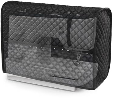 Cubierta de la máquina de coser Cubierta de polvo, Cubierta de polvo accesorios de la máquina de coser - Cubierta protectora de poliéster plegable con bolsillos para la mayoría de m