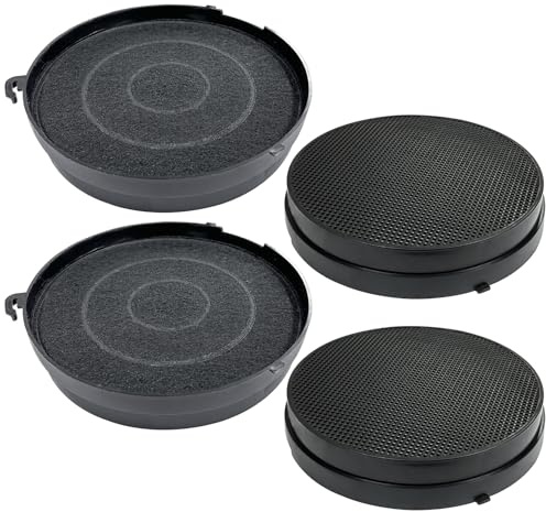 4 Stück Aktivkohlefilter Kompatibel mit Airlux CR2000, für Falmеc Nr. 6, 103050091, 114163, 101117, Typ 6, Typ C, Ersatz für Dunstabzugshaube, Durchmesser 168 mm