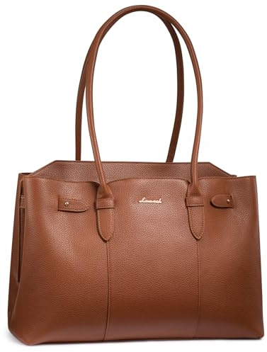 LOVEVOOK Sac à main pour ordinateur portable 15,6 pouces pour femme, marron, 15.6 Zoll