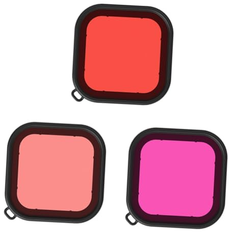 Angoily 3Pcs Underwater Camera Diving Filters for Protective Housing Scratch-resistant Optical-grade Lens Cover for Swimming and Freshwater Use Random Color