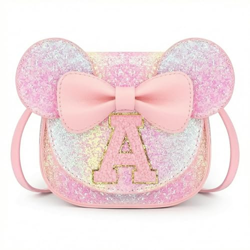 KU Regalo per ragazza, Little Mouse Ear Bow Crossbody Purse, mini borsa a tracolla in PU per bambini e ragazze (multicolore-A)