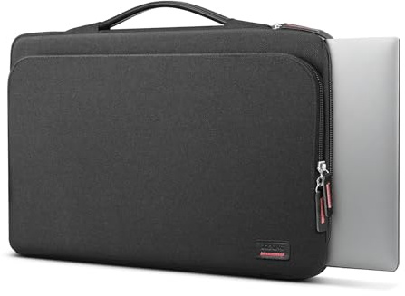 Losong 15.6 Inch Laptop Sleeve Carrying Case with Large Accessory Pocket | Protective Laptop bag for 15-15.6 inch Dell, acer, HP, Lenovo, ASUS Notebook Ultrabook, Water Resistant for Travel, Black