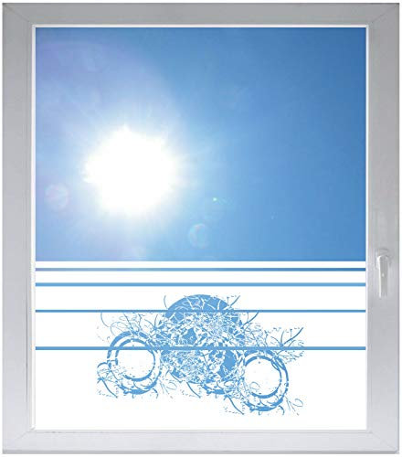 INDIGOS UG Sichtschutzfolie Glasdekorfolie Fensterfolie mit Motiv satiniert Blickdicht - E477 Schmetterling Mädchen - 1000 mm Länge - 500 mm Höhe Streifen - selbstklebend - matt