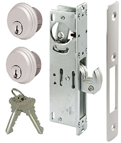 Pacific Doorware Storefront Door Mortise Lock Hook Deadbolt & Double Keyed Cylinder Combo, Adams Rite Cam, in Aluminum (1-1/8 Backset)