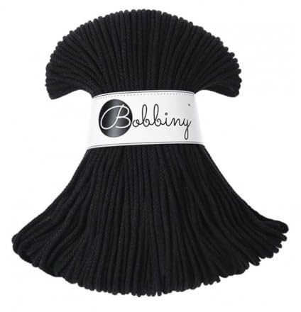 Bobbiny Makramee-Seil, 3 mm, 100% Baumwolle, 100 m, Schwarz