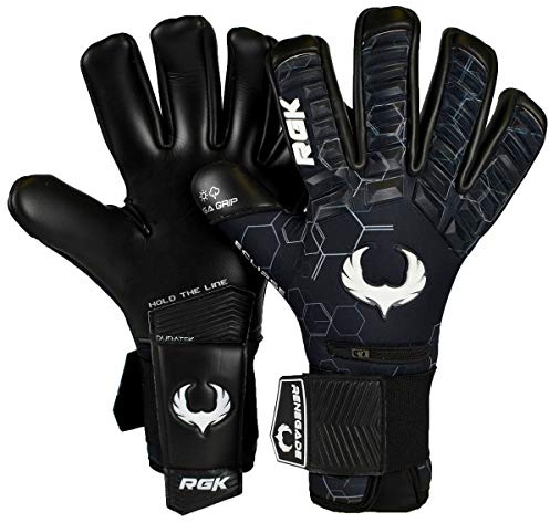 Renegade GK Eclipse Helix Professional Goalie Gloves | 4mm EXT Contact Grip & Breathaprene | Black & White Soccer Goalkeeper Gloves (Size 8, Youth-Adult, Negative Cut, Level 5)