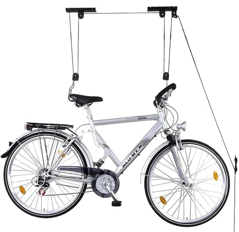 Fahrradlift Plus Fahrradhalterung Deckenhalterung Fahrrad - optimal für eBikes Dachboxen Kajaks - Fahrradaufzug bis 57kg Tragkraft - effizient & sicher für mehr Ordnung in Garage oder Keller