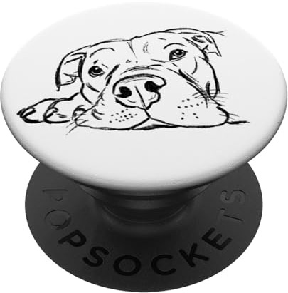 Pit Bull Drawing, Pittie Drawing, Pit Bull Sketch, Bulldog PopSockets Adhesive PopGrip