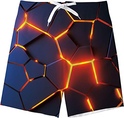 kids4ever badbyxor pojkar rolig 3D-tryck snabbtorkande badshorts barn sommar strand boardshorts simbyxor 6–14 år, 7-8 År