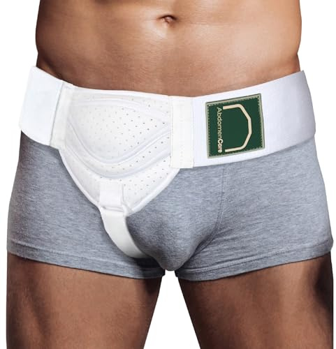 Abdomencare Inguinal Hernia Belt for Men & Women – Hernia Support for Men Inguinal with 2 Compression Pads – Left or Right Side Hernia Truss – Hernia Groin Support with Adjustable Straps – L/XL