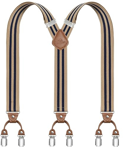 Dresime Hosenträger für Herren Breit Y Style 3.5 CM Mit Sehr 6 Starke Metall Clip Durable Elastic Verstellbare Hosenträger für Herren und Damen