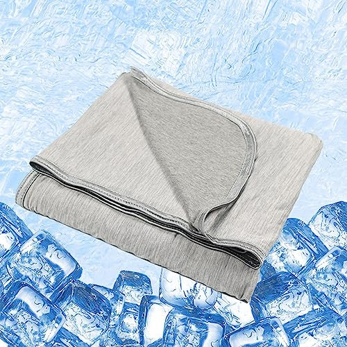 LDFHOIN Coperta rinfrescante estiva con Arc-Chill Q-Max 0,4 fibre fredde, coperta estiva leggera e fresca per un sonno migliore, biancheria da letto morbida e rinfrescante, 230 x 200 cm, grigio
