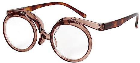 Aisi Women Makeup Reading Glasses Cosmetic Readers Flip Up Two Lens Magnifying Eyeglasses
